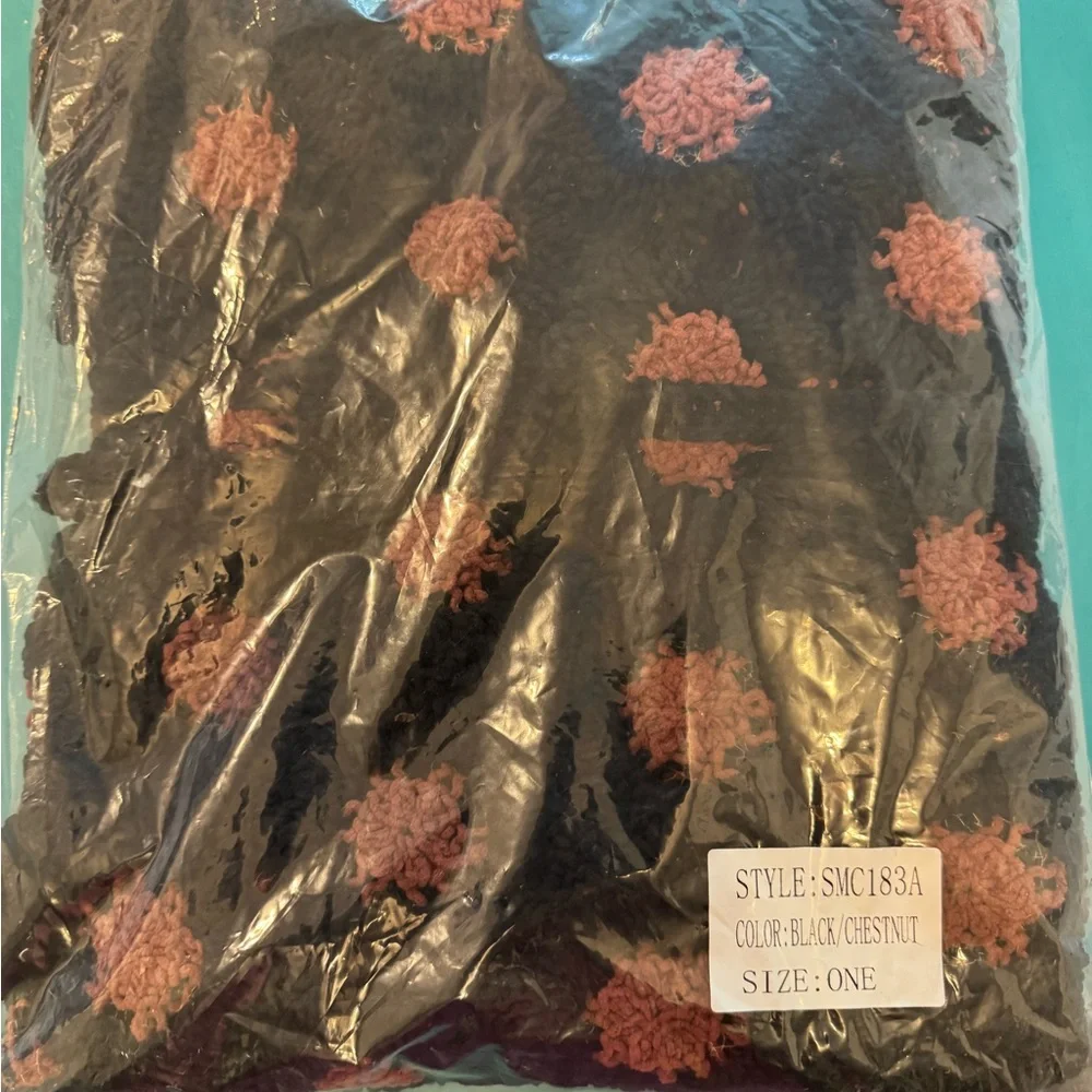 POL Black with Cinnamon Crochet Women’s Cardigan - Picture 2 of 3